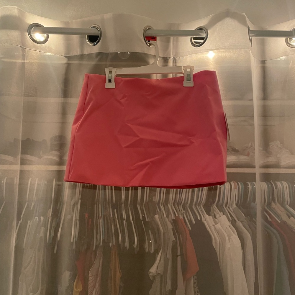 Pink mini skirt